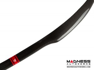 FIAT 500 Front Spoiler - Carbon Fiber - Red Racing Stripe w/ White Scorpion